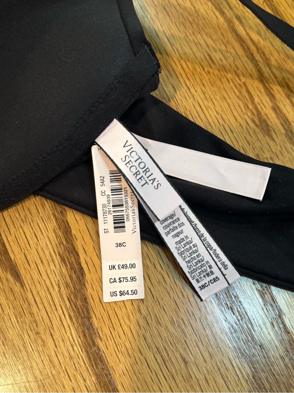 Victoria's Secret Black Lace Racerback Underwire Bra - Picture 4 of 5